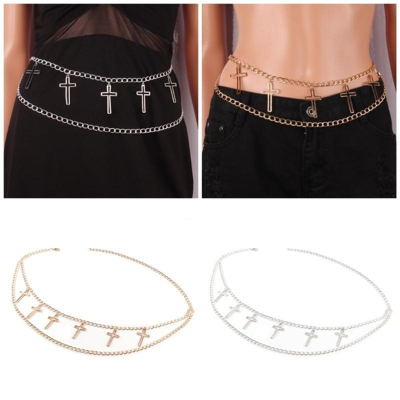 Women Formal Wear Belt - 39bd popular cinto corrente metálico cruzado