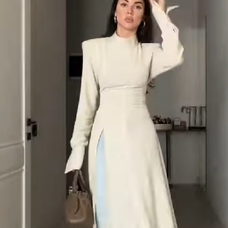 Formal Wear Women Us - Vestido Maxi Elegante Feminino de Manga
