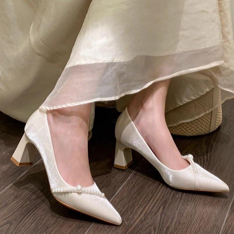 Women Formal Wear For Summer - Sapatos Elegantes com Salto Bloco e
