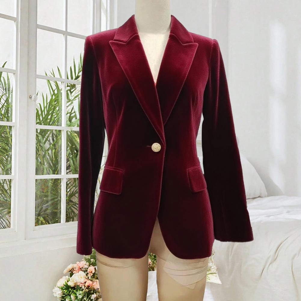 Women'S Formal Wear Wedding Guest - Blazer Feminino de Veludo Tamanho Grande