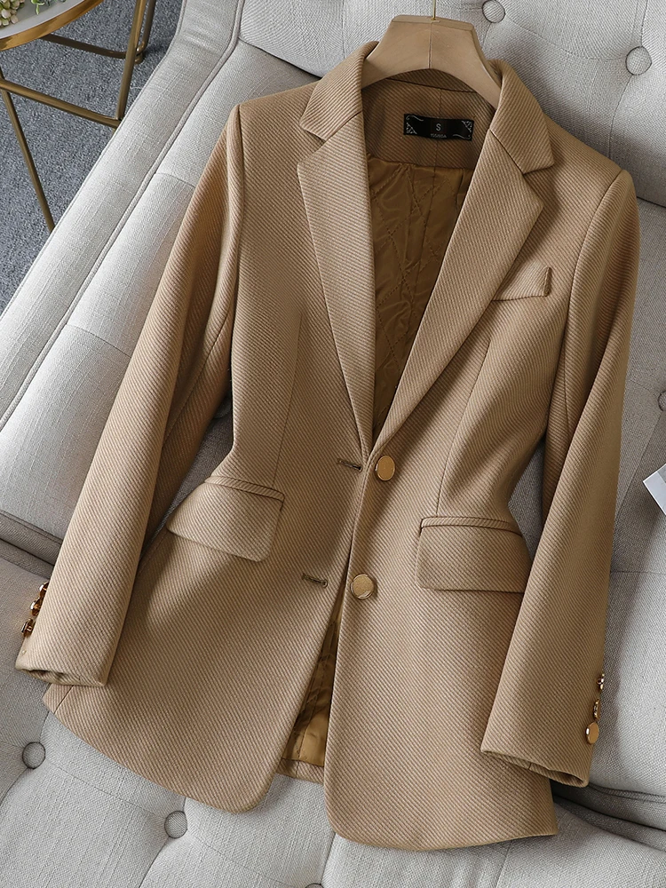 Women Formal Wear Winter - Moda senhoras blazer feminino verde preto