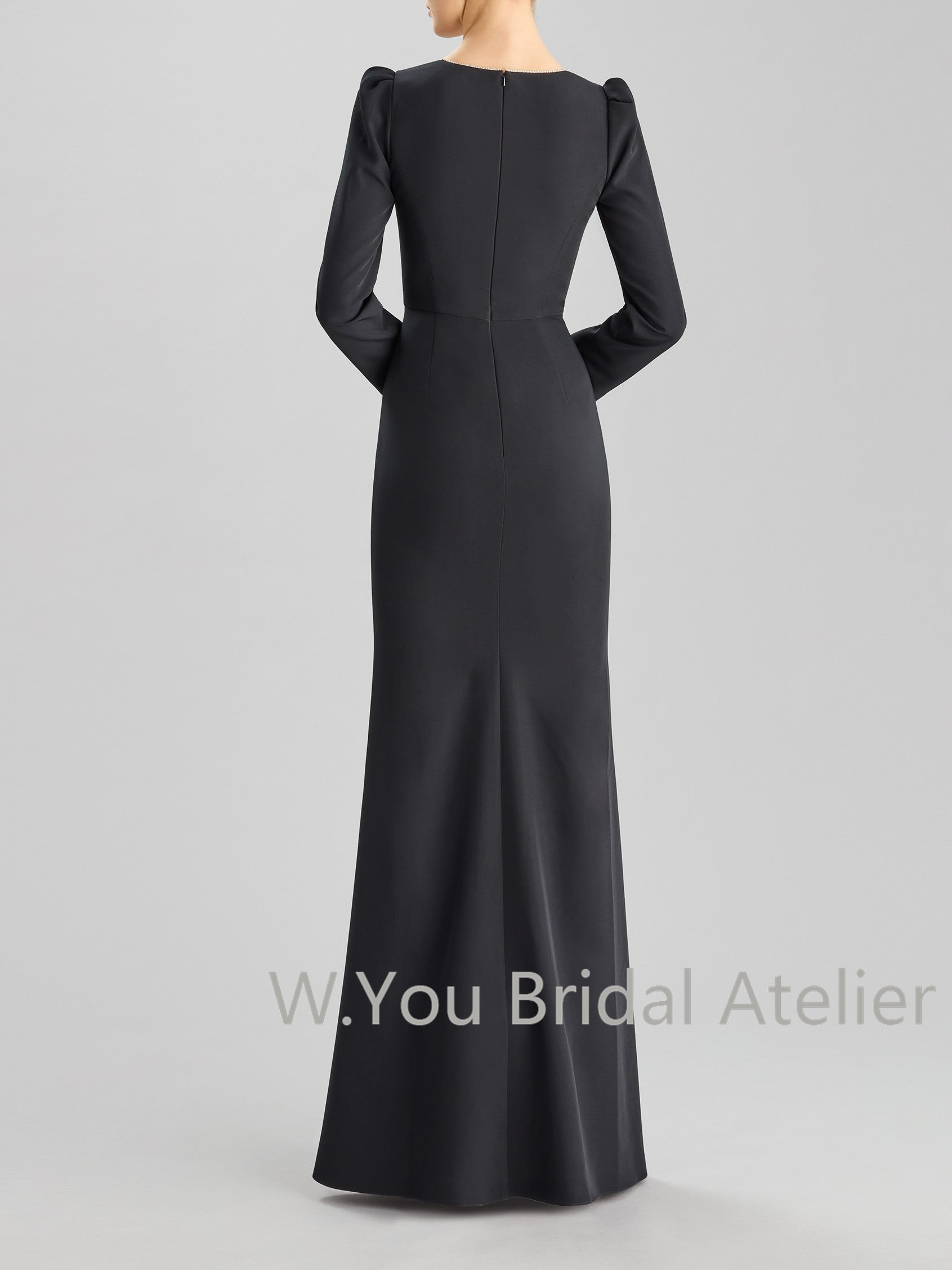 Women'S Formal Wear Wedding Guest - Vestidos de Noite com Manga Longa