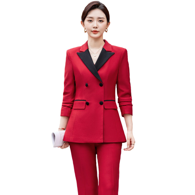 Women Formal Wear With Black Blazer - Conjunto de jaqueta e calças formais