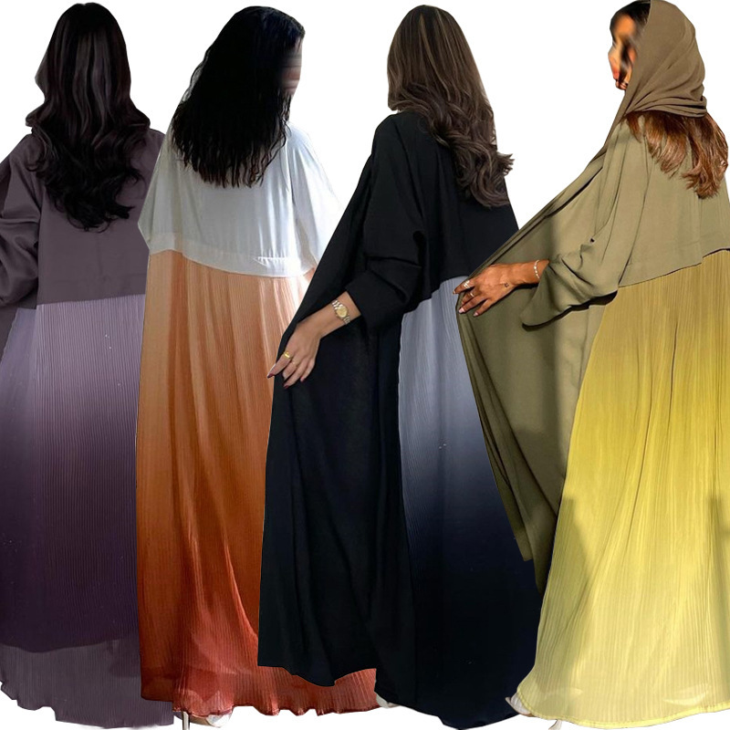 Women Formal Wear Dubai - Vestido Abaya Plissado para Mulheres Muçulmanas
