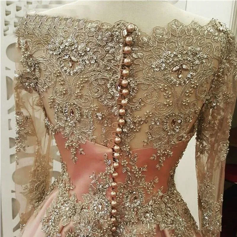 Blush rosa ouro manga longa ve - Women Formal Wear Dubai avaliação e preço