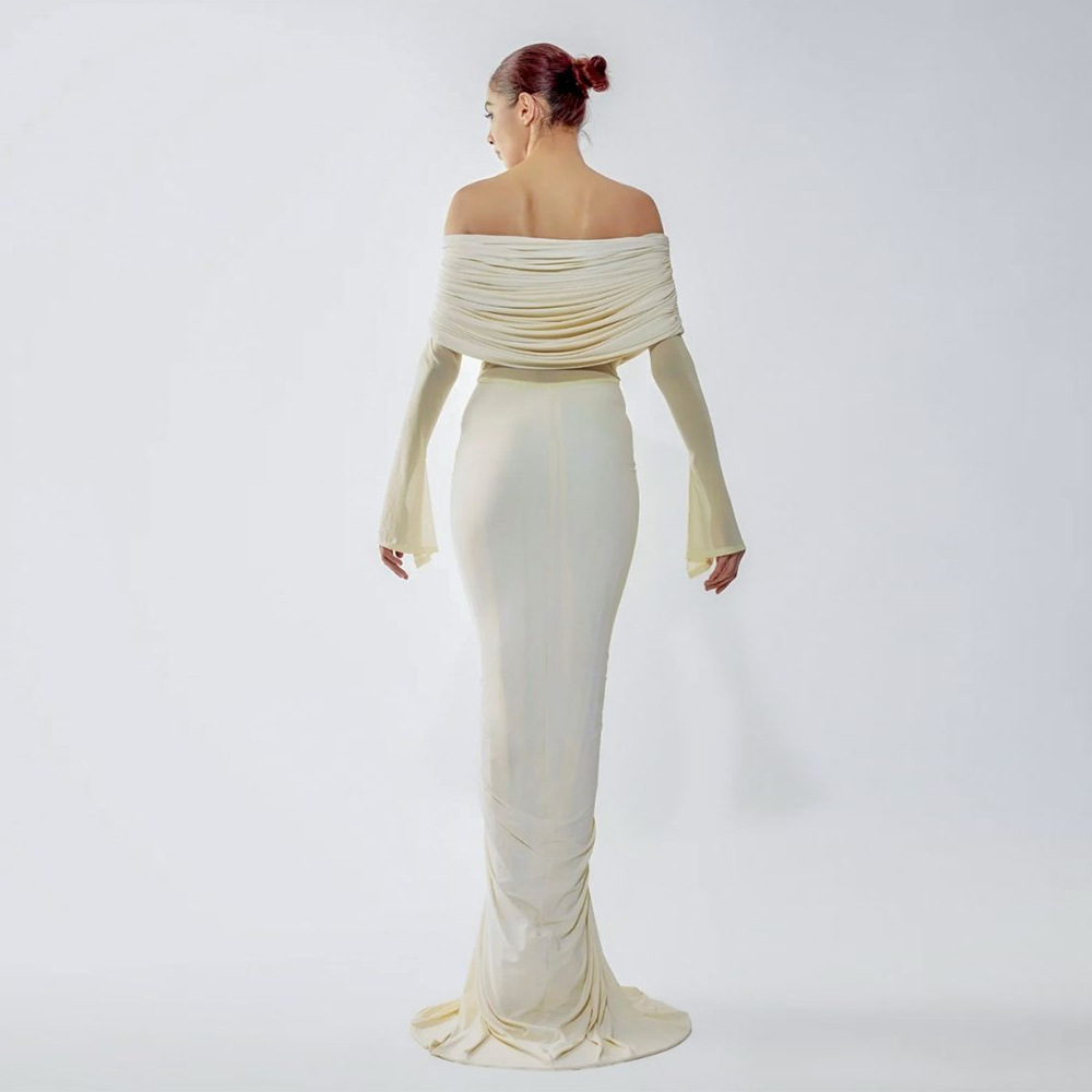 Vestido de baile feminino bege - Women'S Formal Wear Wedding Guest avaliação e preço