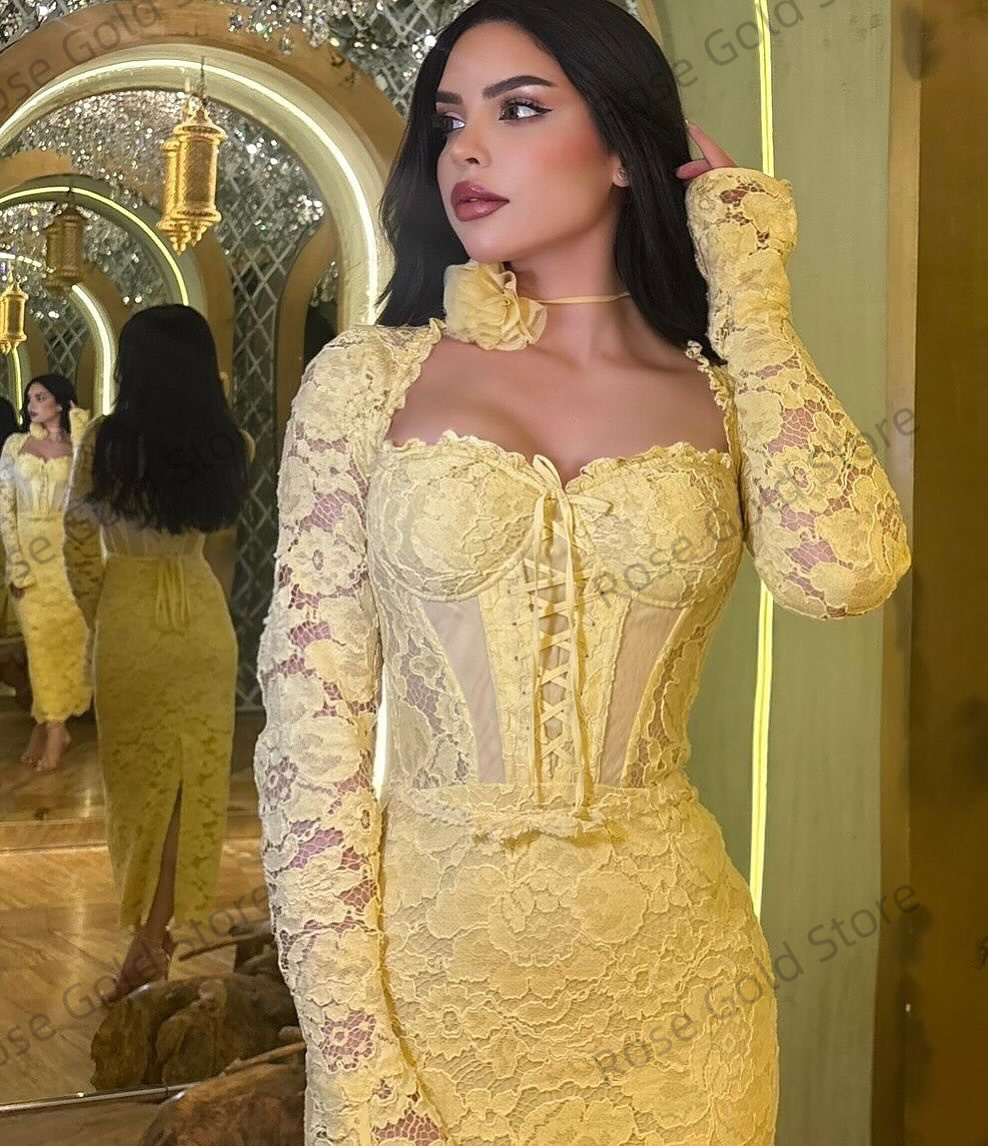 Novo amarelo sereia vestidos d - Women Formal Wear Dubai avaliação e preço