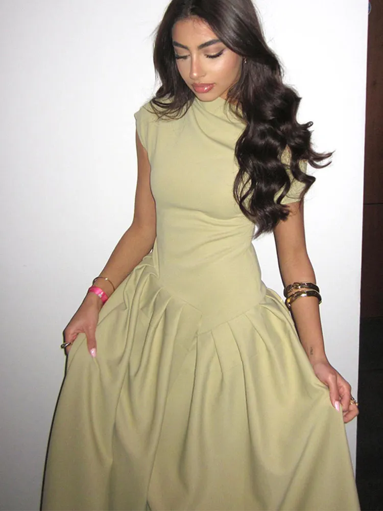 DSMTRC-Vestido plissado verde  - Women Formal Wear Zara avaliação e preço