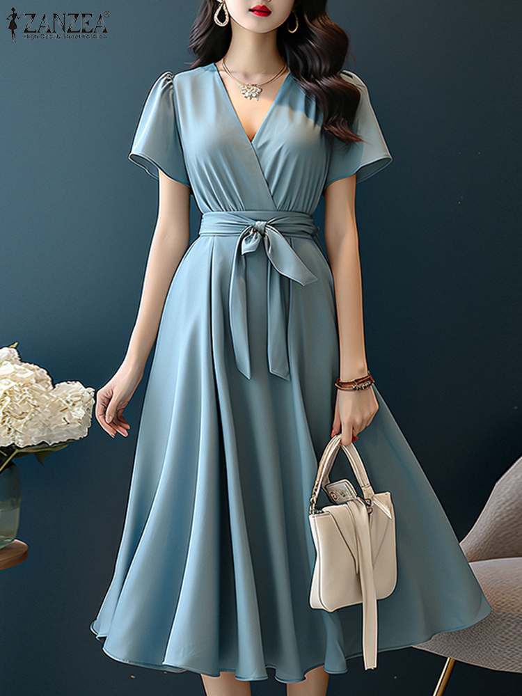 ZANZEA-Vestido Feminino Linha  - Women Formal Wear Zara avaliação e preço