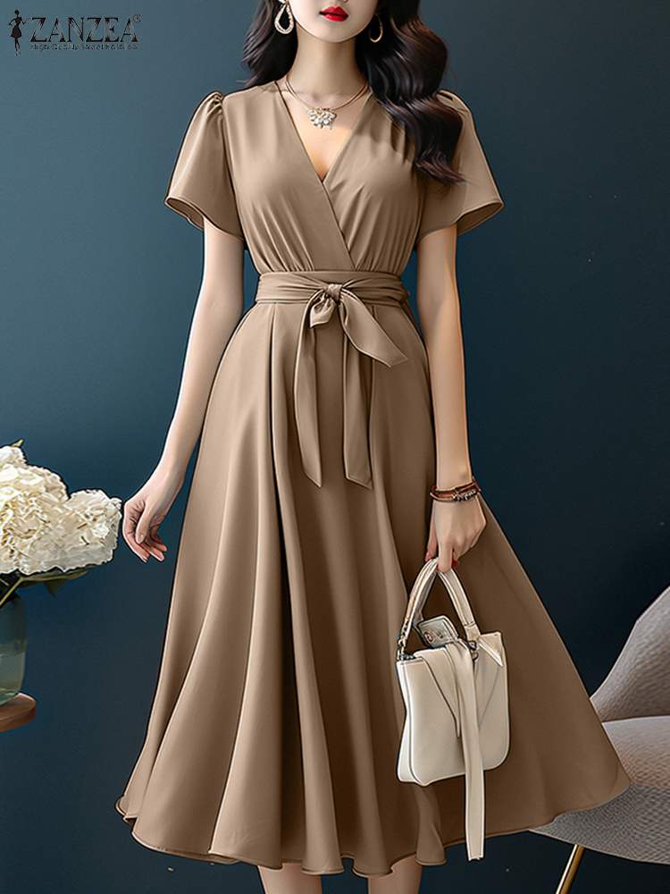 ZANZEA-Vestido Feminino Linha  - Women Formal Wear Zara avaliação e preço