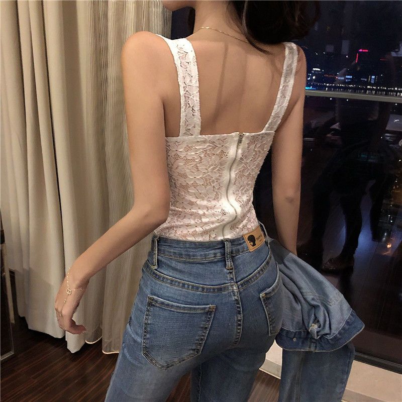 Renda renda com zíper suspende - Women Formal Wear Vest avaliação e preço