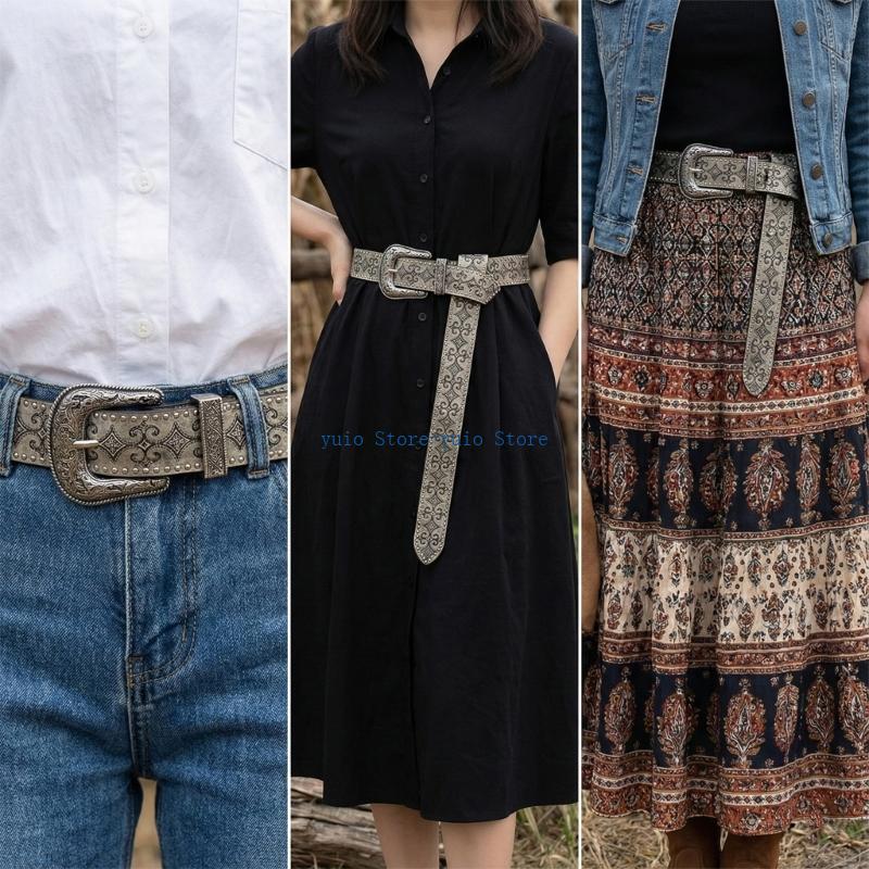 X7xb cinto rebites com padrão  - Women Formal Wear Western avaliação e preço