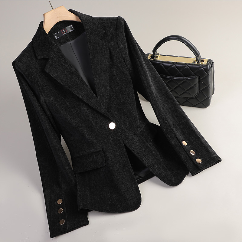 Blazer de Veludo Amarelo para  - Women Formal Wear Winter avaliação e preço