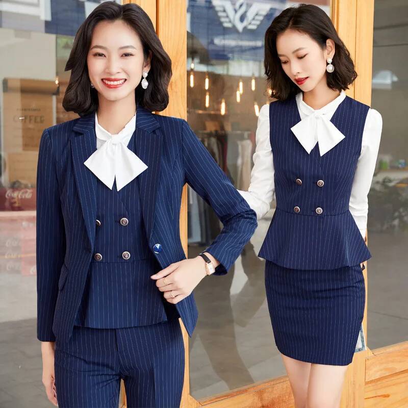 Moda listrado formal ternos de - Women Formal Wear Winter avaliação e preço