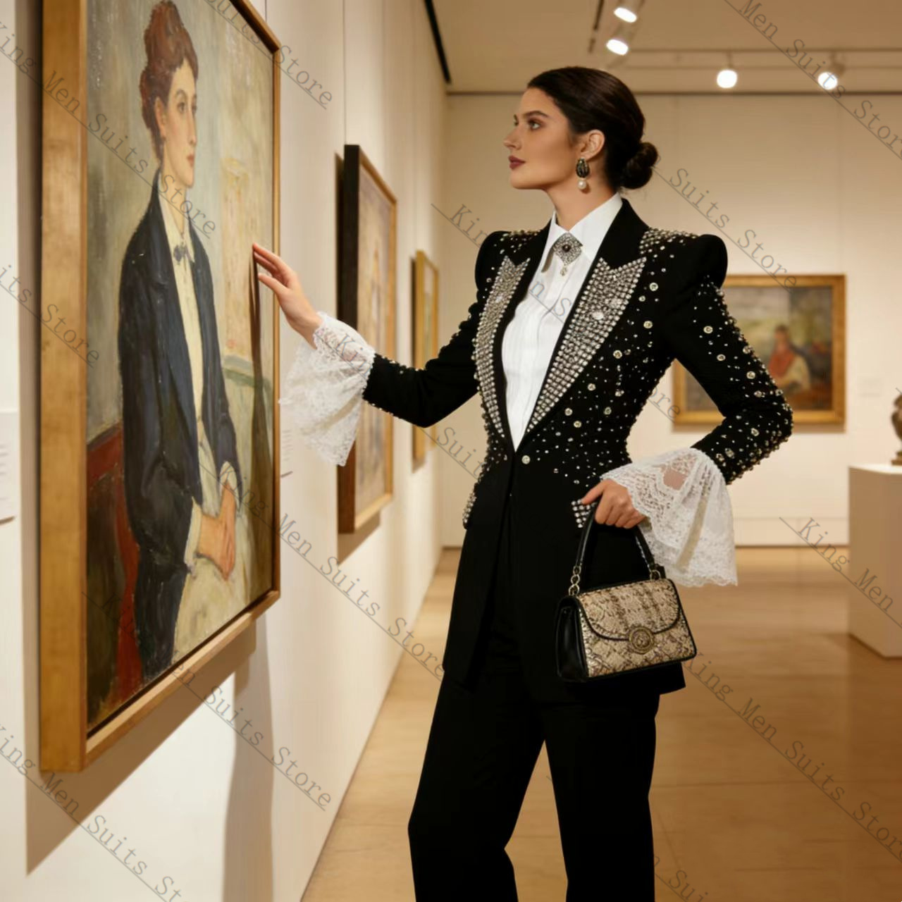 Conjunto de Terno Feminino Pre - Women Formal Wear With Black Blazer avaliação e preço