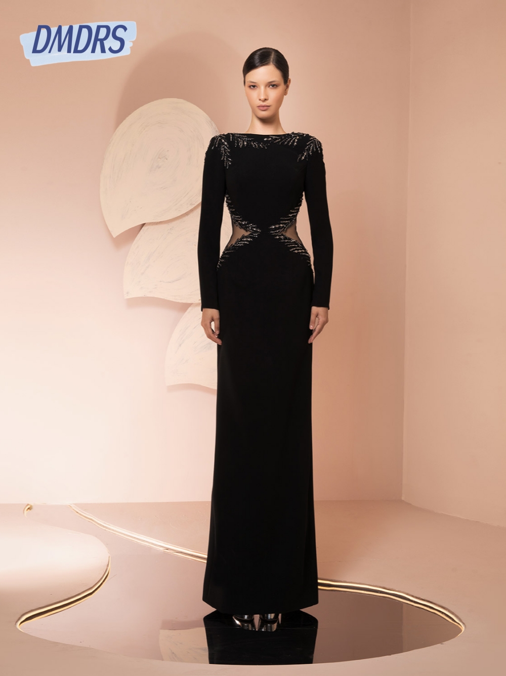 Preto cortar vestido de noite  - Women Formal Wear Dubai avaliação e preço