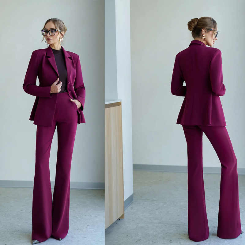 Calças femininas de cor pura t - Women Formal Party Wear Dress avaliação e preço