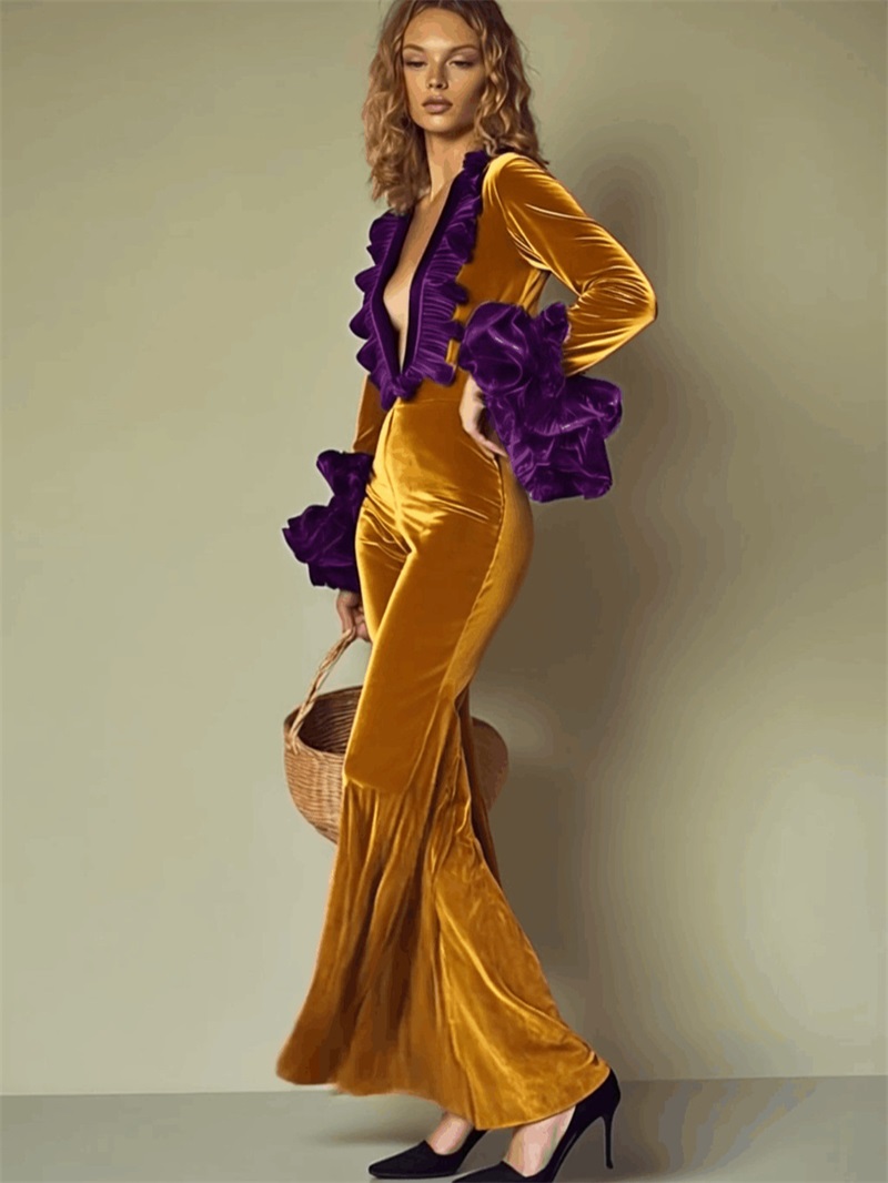 Macacão Feminino de Veludo Ama - Women'S Formal Wear Wedding Guest avaliação e preço